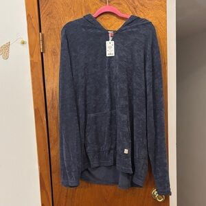 NWT Marine Layer Men’s Terry Out Baja Hoodie in Navy Blue Size 2XL